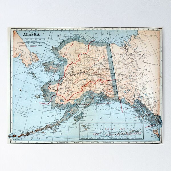 Item preview, Vintage Map of Alaska (1921) designed and sold by BravuraMedia.