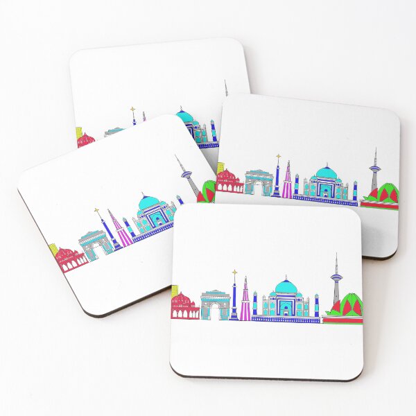 Item preview, New Delhi skyline buildings designed and sold by KitCatCards.