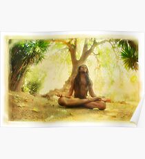 Yoga meditation by the tree Poster