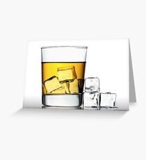 glass of whisky on the rocks Greeting Card