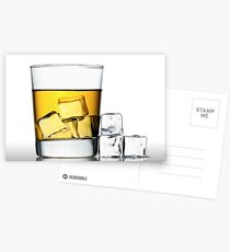 glass of whisky on the rocks Postcards