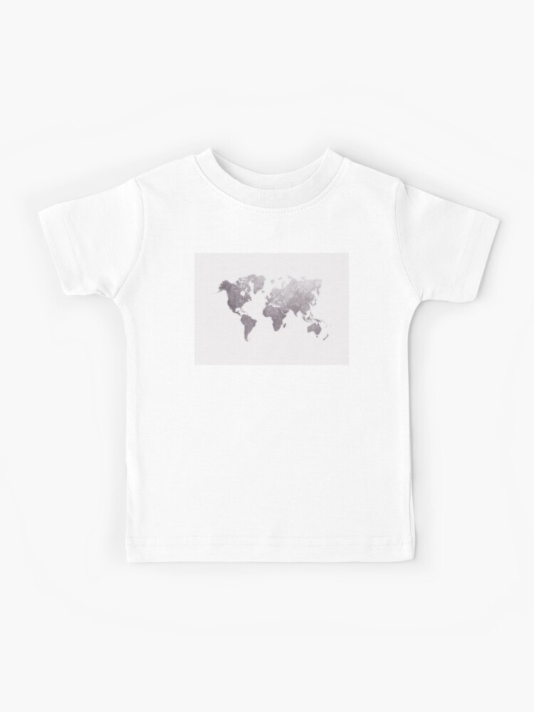 World Map Black And White Map Travel Kids T Shirt By Jbjart Redbubble