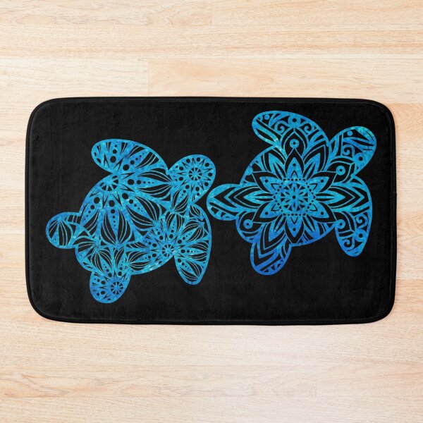 Item preview, Two Sea Turtles Mandala Watercolor Blue designed and sold by SassAndHoney.
