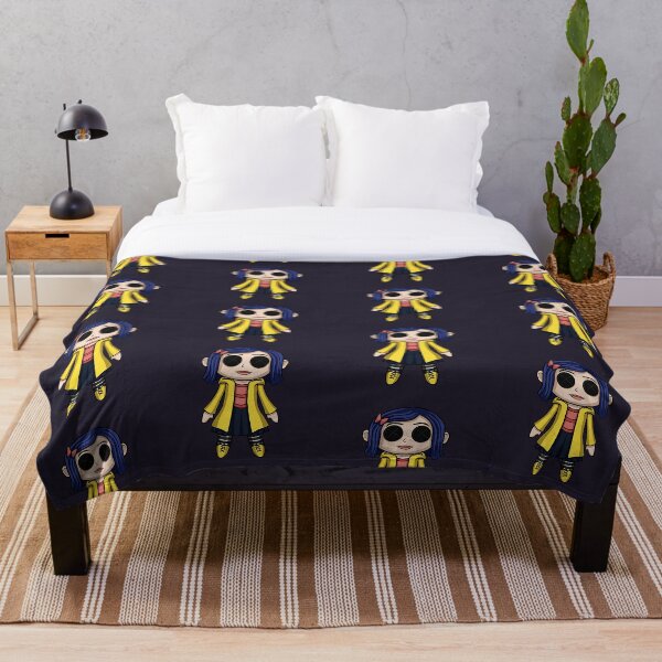 Coraline Doll Chibi Throw Blanket