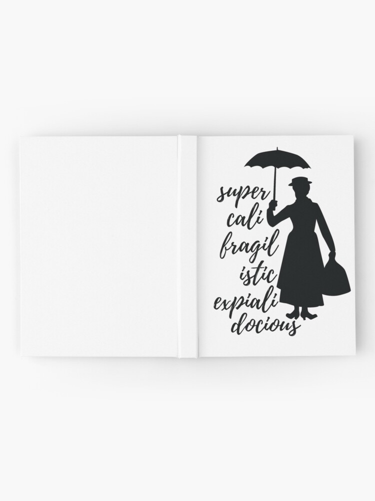 Thumbnail 2 of 3, Hardcover Journal, Mary Poppins - Supercalifragilisticexpialidocious designed and sold by KisArt.