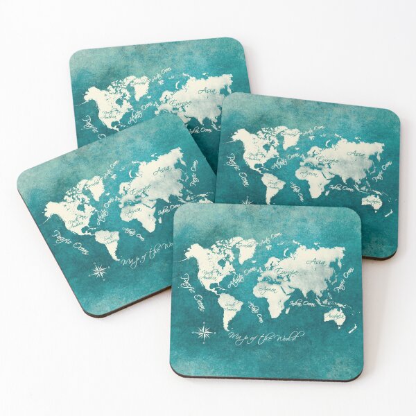 Item preview, world map 2020 sea color #map #travel designed and sold by JBJart.