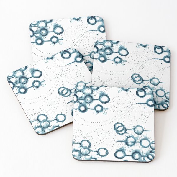 Item preview, tie dye bubbles and sashiko waves designed and sold by MayCartPrintArt.