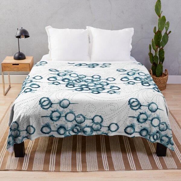 Item preview, tie dye bubbles and sashiko waves designed and sold by MayCartPrintArt.