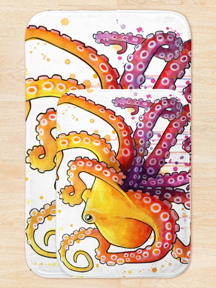 Alternate view of Octopus Sunrise Bath Mat