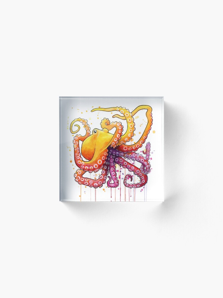 Alternate view of Octopus Sunrise Acrylic Block
