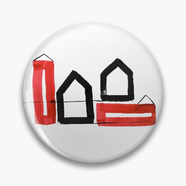 Item preview, Two Black and Two Red Houses designed and sold by Istvan Ocztos.