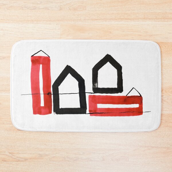 Item preview, Two Black and Two Red Houses designed and sold by Istvan Ocztos.
