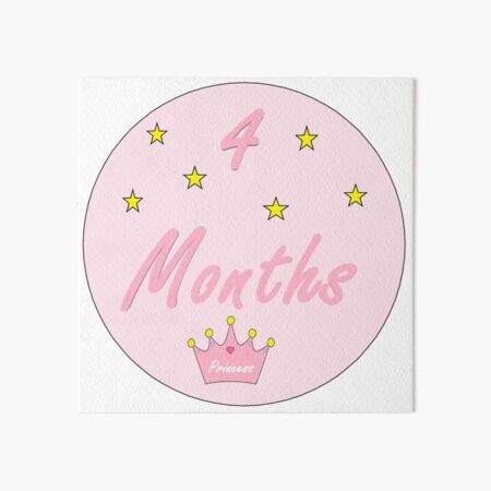 "4 Months Old Baby Months Sticker" Art Board Print for Sale by