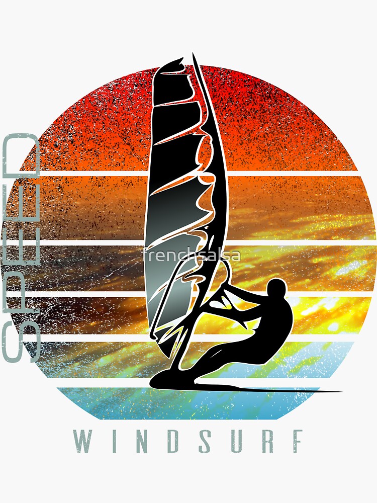 windsurfer planing at sunset over ocean waves by frenchsalsa