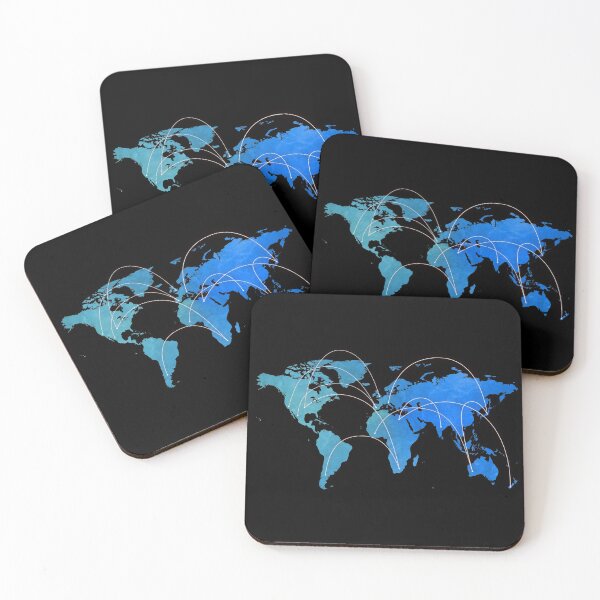 Item preview, World Map Blue designed and sold by OffbeatOctopus.