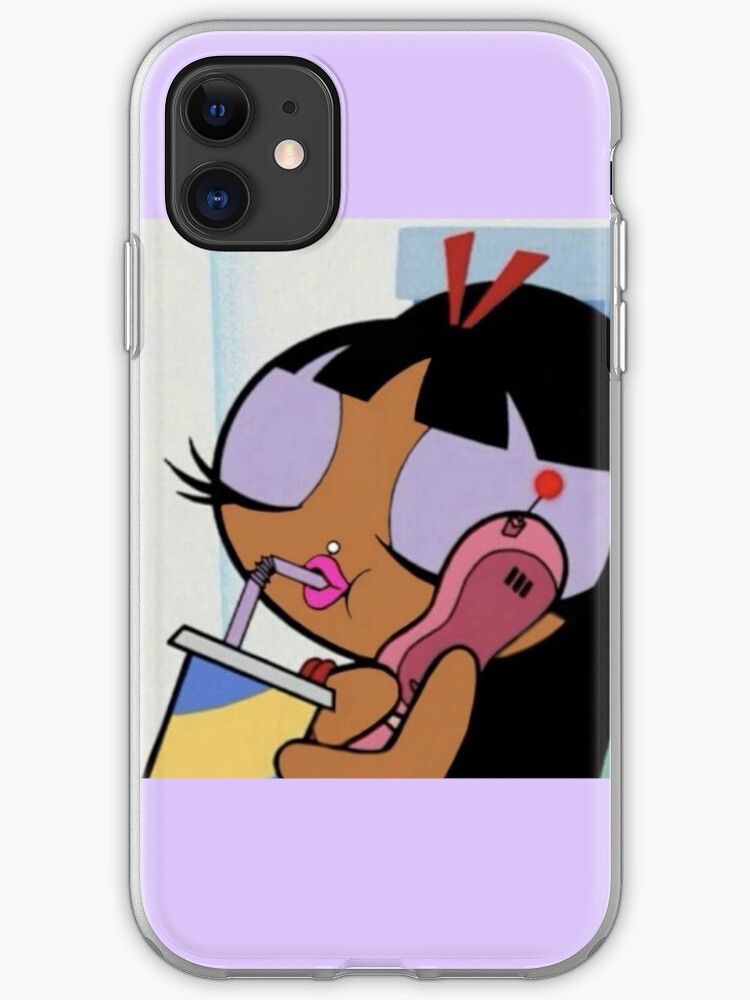 Black Hair Comic 90 S Cartoon Girl 90 S 90 S Pop Cartoon Kawaii Cartoon Pink Pink Aesthetic Cartoon Girl On Phone Makeup Lovers Iphone Case Cover By Houseofbissy Redbubble