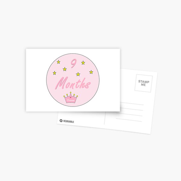 Carte Postale 1 Mois Bebe Fille Par Superchele Redbubble