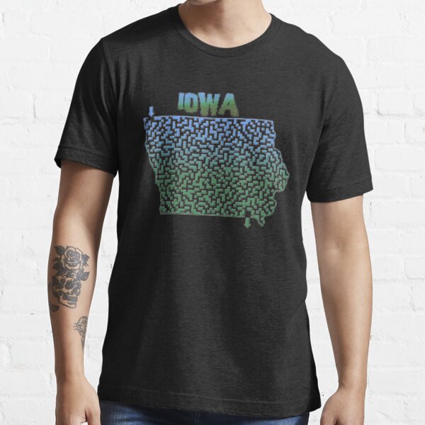 "Iowa State Outline Maze & Labyrinth" Tshirt for Sale by gorff