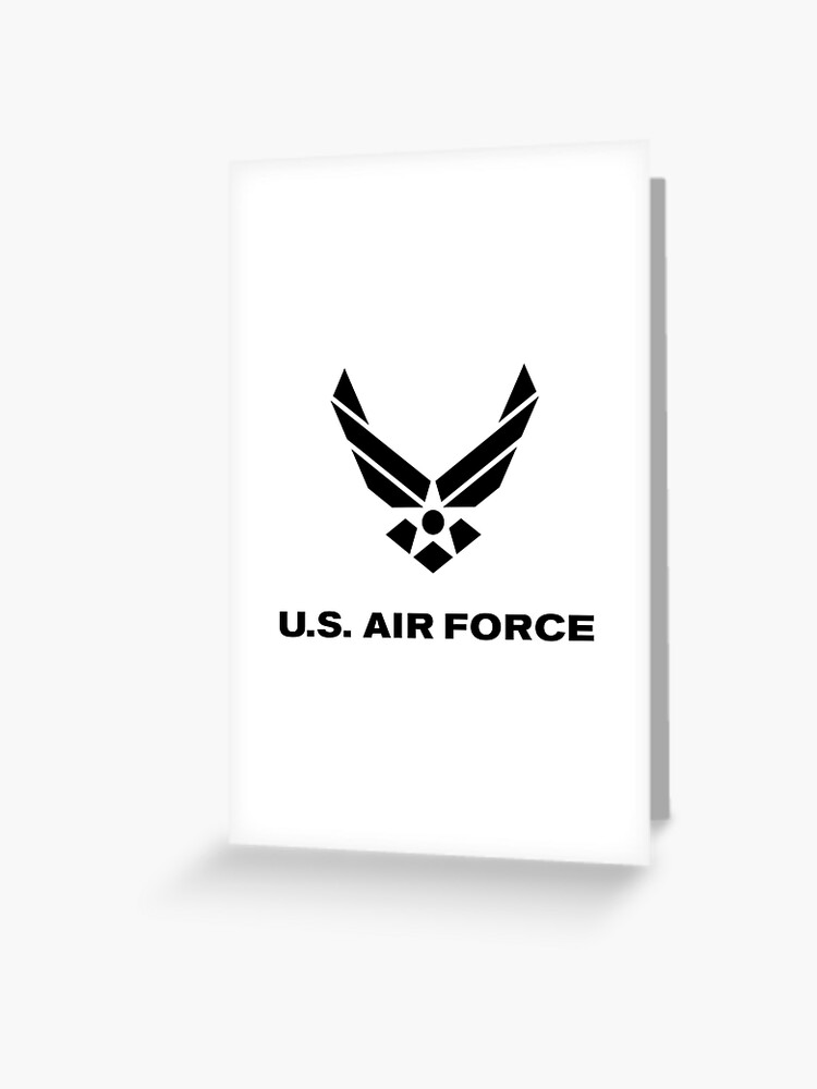 U S Air Force Symbol Black Greeting Card By Marinaviniriani