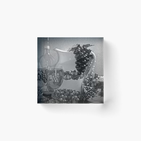 Item preview, Pottery, Grapes and Wine (Black and White) designed and sold by Sherry Hallemeier.