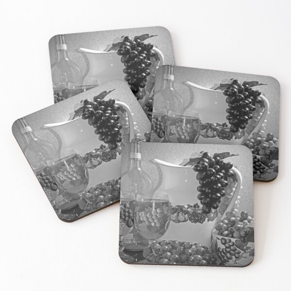 Item preview, Pottery, Grapes and Wine (Black and White) designed and sold by Sherry Hallemeier.