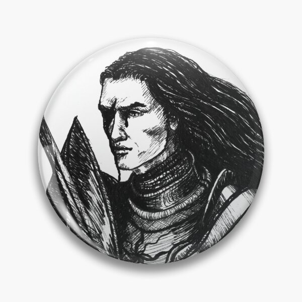 Inktober Knight Pin