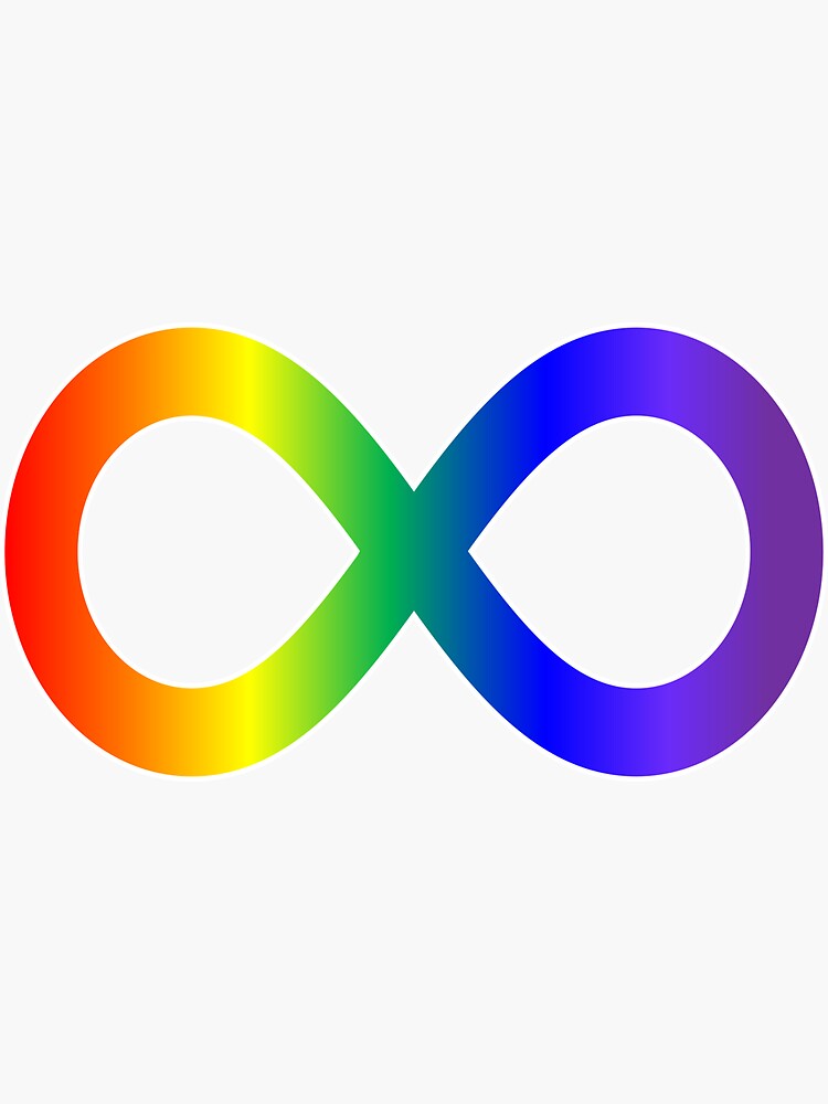 "Autism Acceptance - Autistic Pride, Neurodiversity, Rainbow Infinity Sign" Sticker by