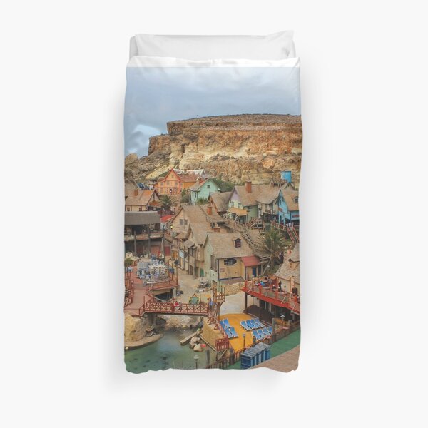 Popeye Village, Malta Duvet Cover