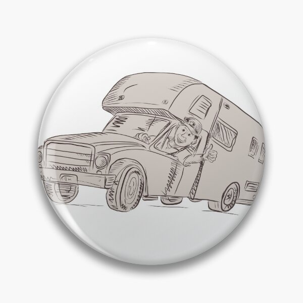 Artikelvorschau, Camper Van Fahrer Daumen hoch Zeichnung entworfen und verkauft von patrimonio.