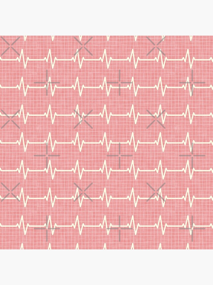 Heartbeat - Cream on Pink by littlearrow