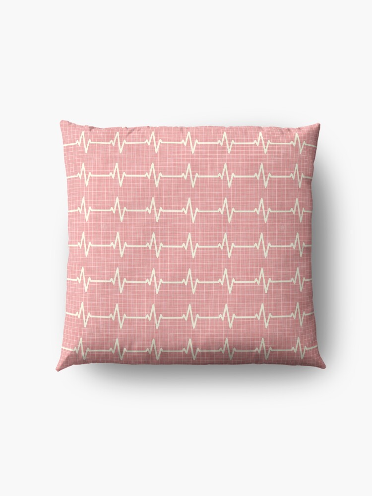 Alternate view of Heartbeat - Cream on Pink Floor Pillow