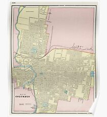 Vintage Karte von Columbus Ohio (1901) Poster