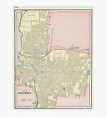 Lámina fotográfica Mapa vintage de Columbus Ohio (1901)