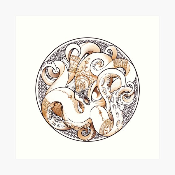 Mehndi Octopus Art Print