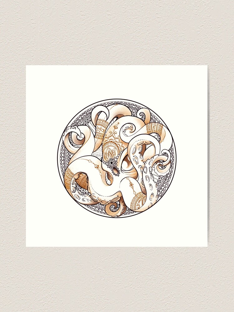 Alternate view of Mehndi Octopus Art Print