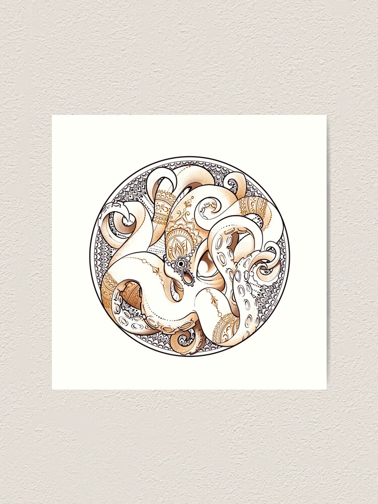 Alternate view of Mehndi Octopus Art Print