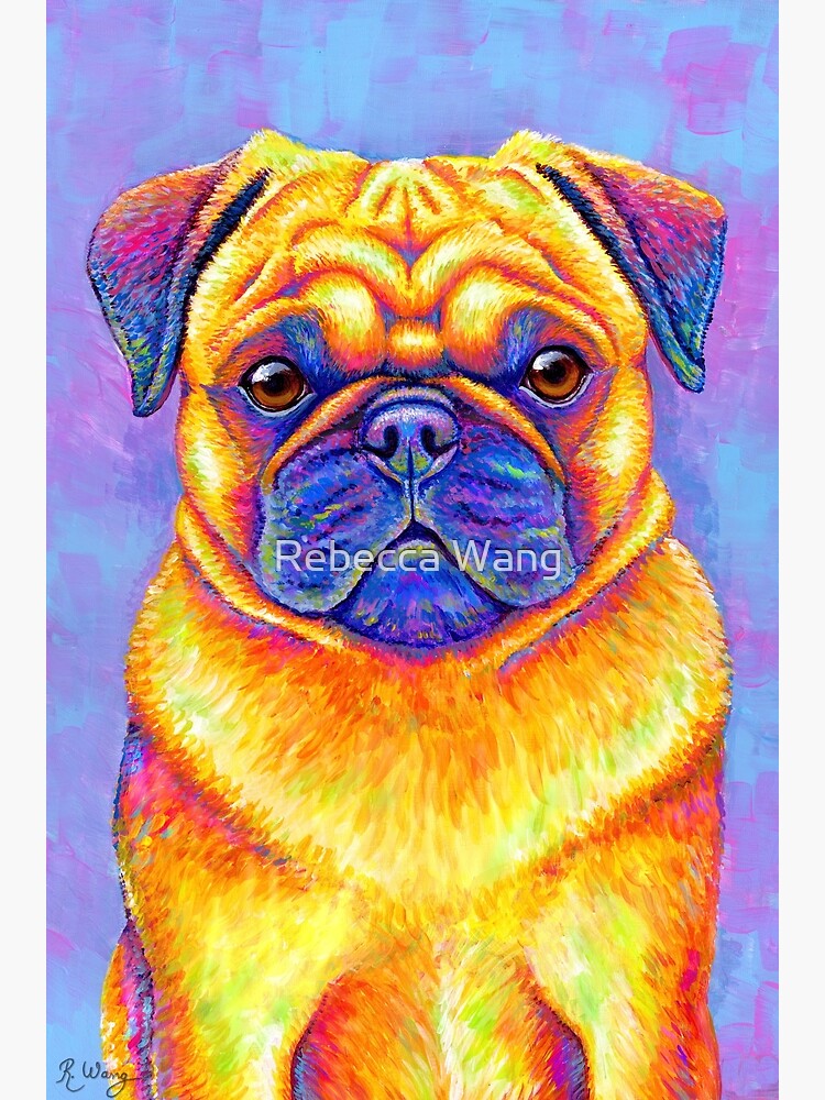 Colorful Rainbow Pug Dog by lioncrusher