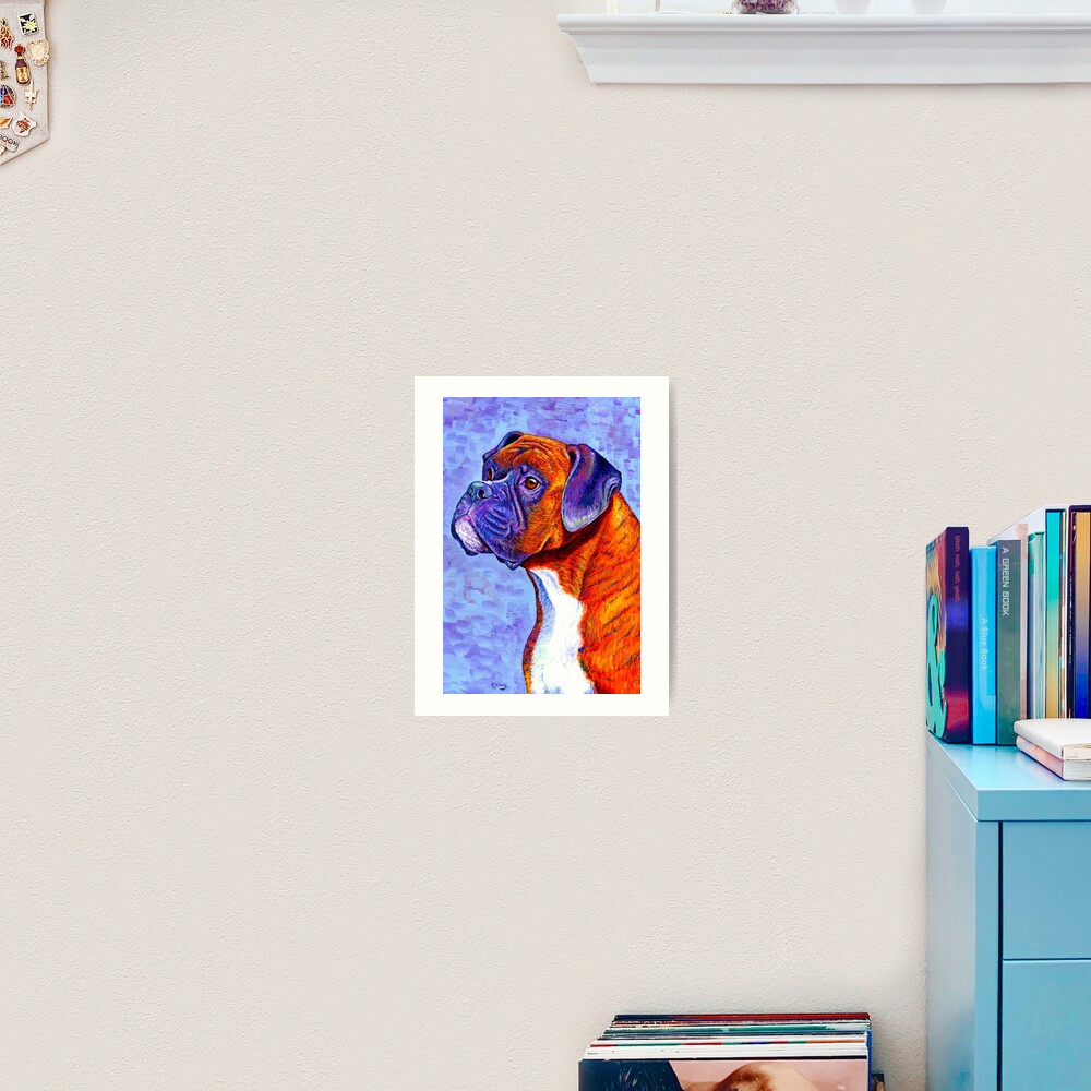 Devoted Guardian - Colorful Brindle Boxer Dog Art Print