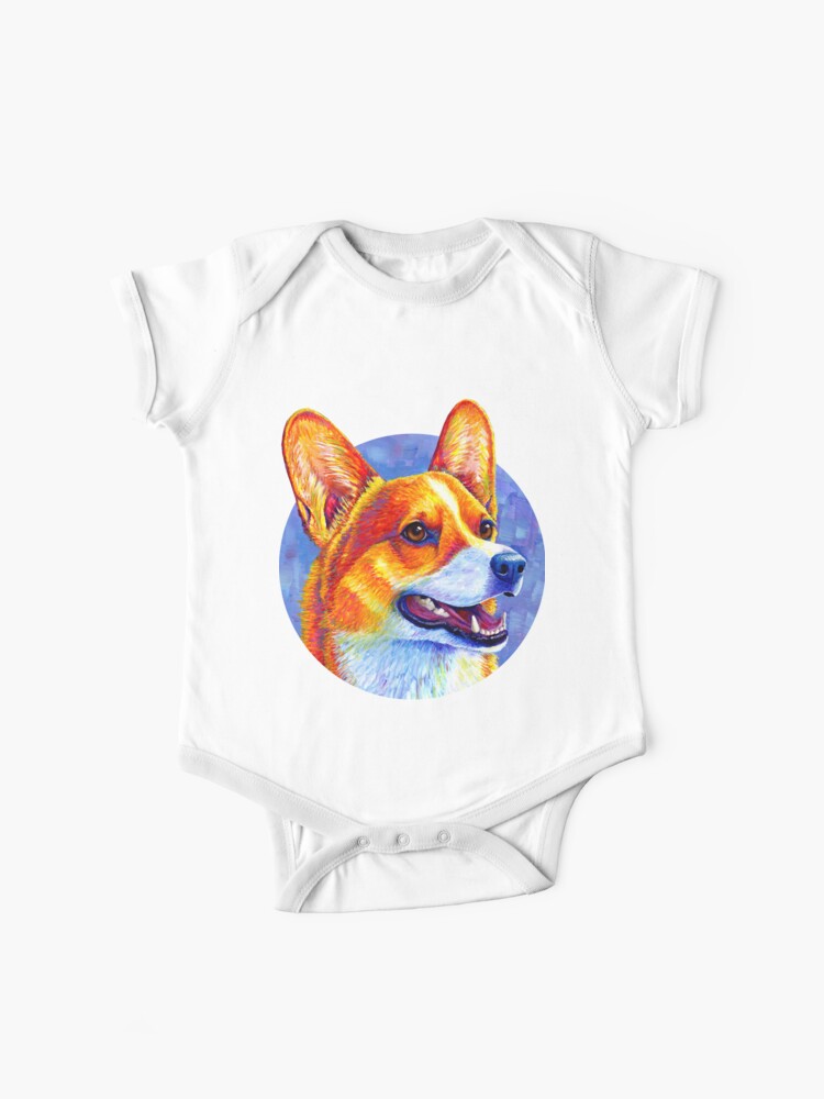 Mischief Maker Colorful Pembroke Welsh Corgi Dog Baby One Piece By Lioncrusher Redbubble