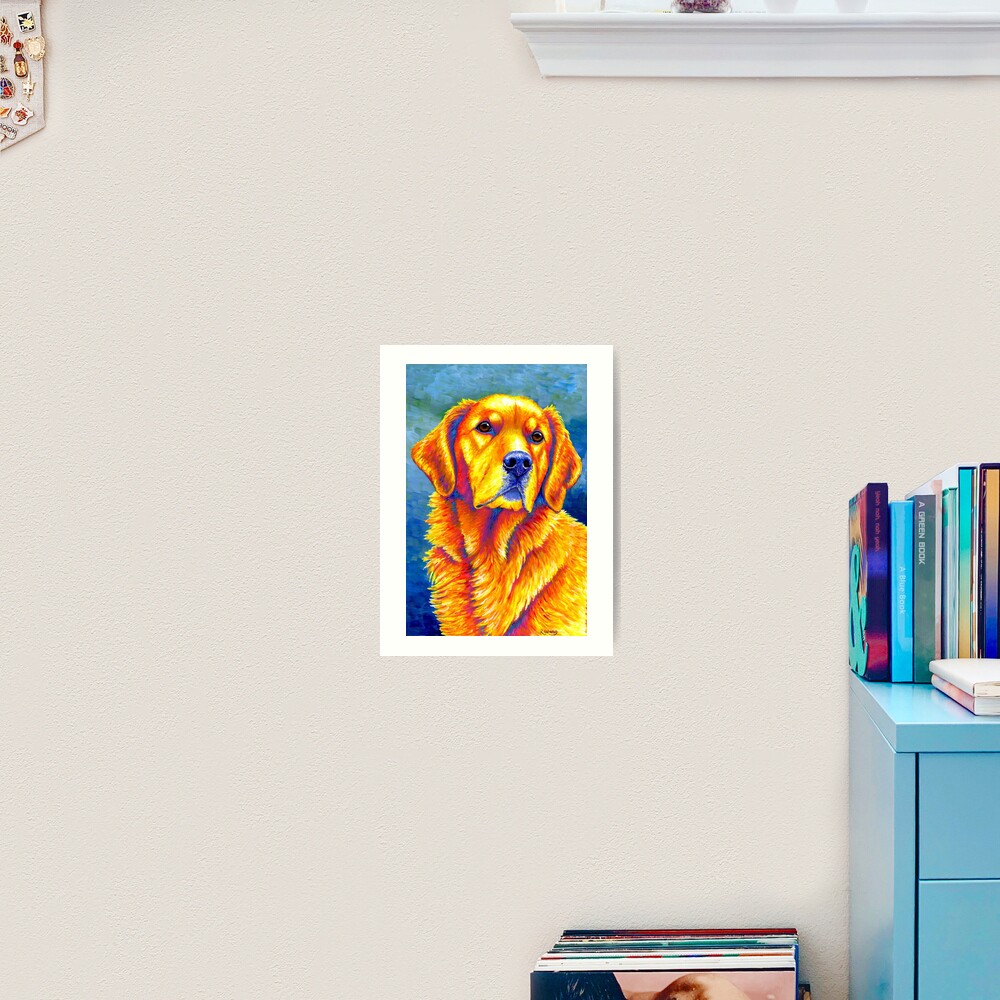 Faithful Friend - Colorful Golden Retriever Dog Art Print