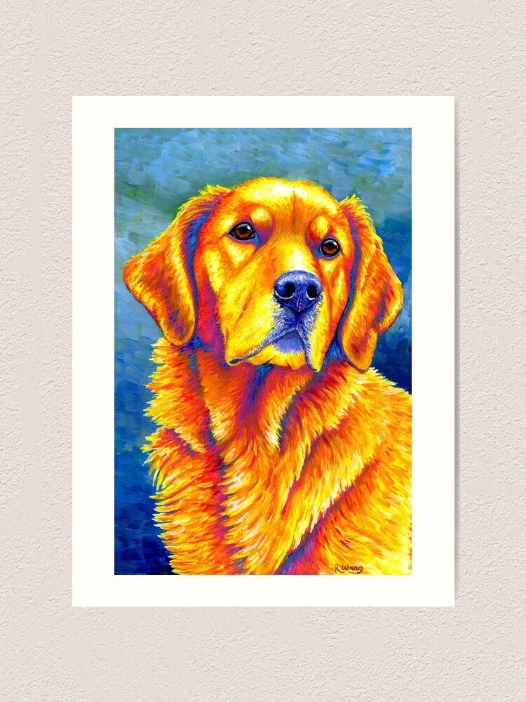 Alternate view of Faithful Friend - Colorful Golden Retriever Dog Art Print