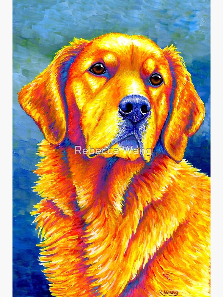 Faithful Friend - Colorful Golden Retriever Dog by lioncrusher