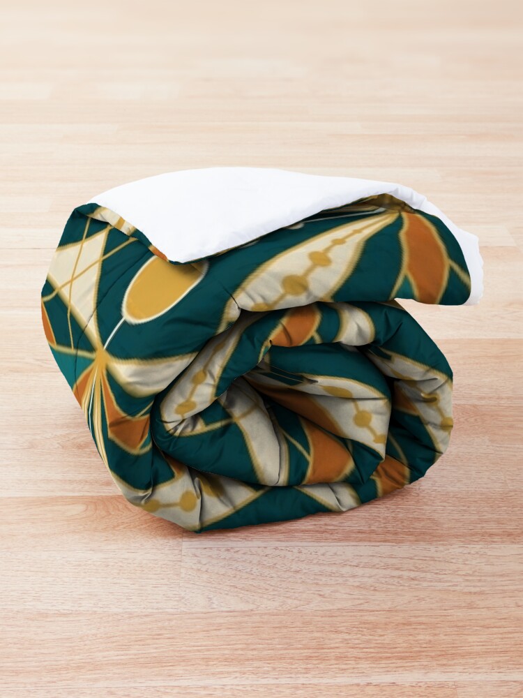Alternate view of Art Deco (Green, rusty and gold) Comforter