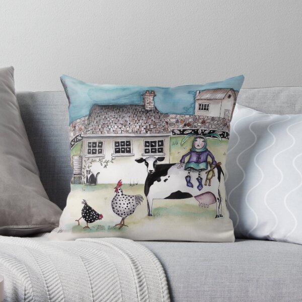 Farm girl Throw Pillow