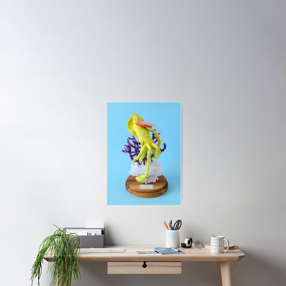 Baby Squid & Long-tailed Sea Slug Poster