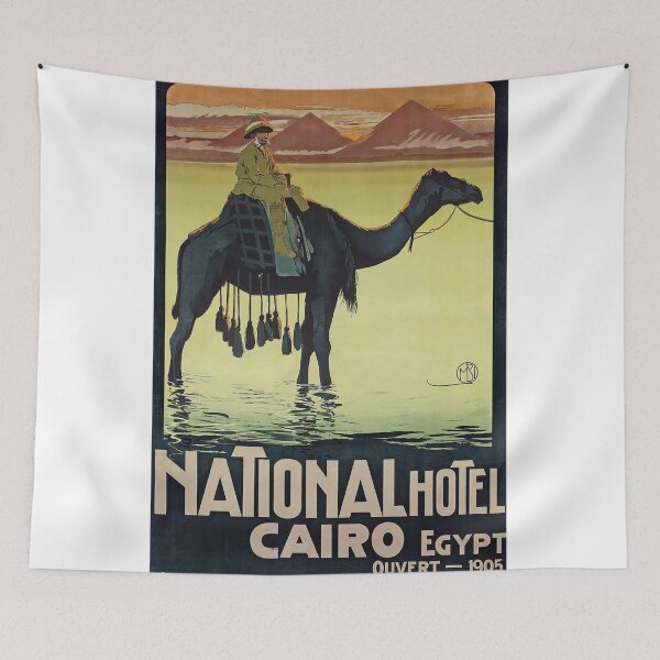 Item preview, National Hotel Cairo vintage travel poster designed and sold by stickart-marek.