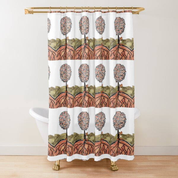 Orange fox Shower Curtain