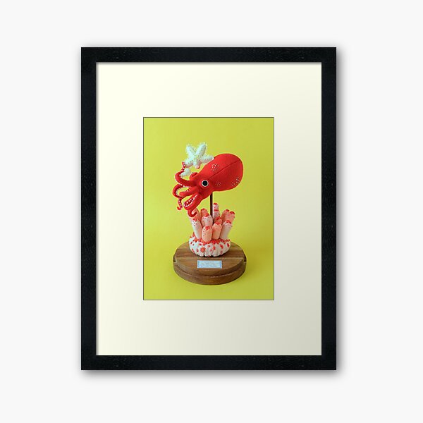 Baby Octopus & Hairy Starfish Framed Art Print