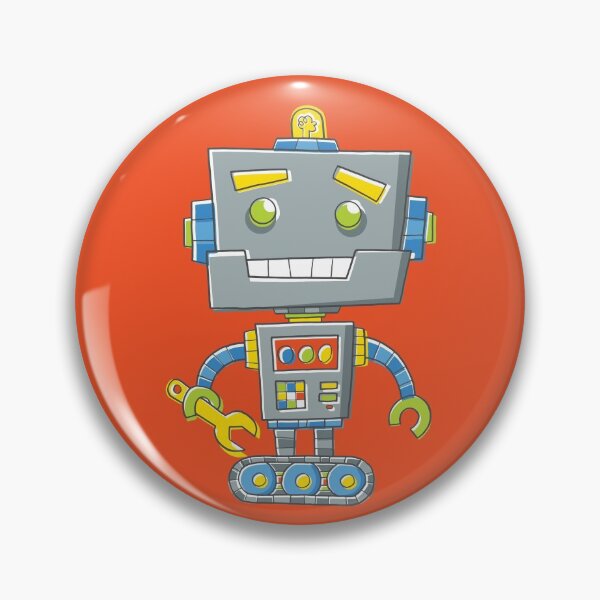 Item preview, Cute cartoon robot holding a spanner designed and sold by Vaughan Duck.