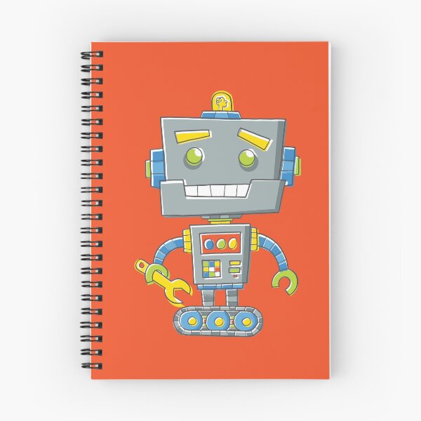 Item preview, Cute cartoon robot holding a spanner designed and sold by Vaughan Duck.